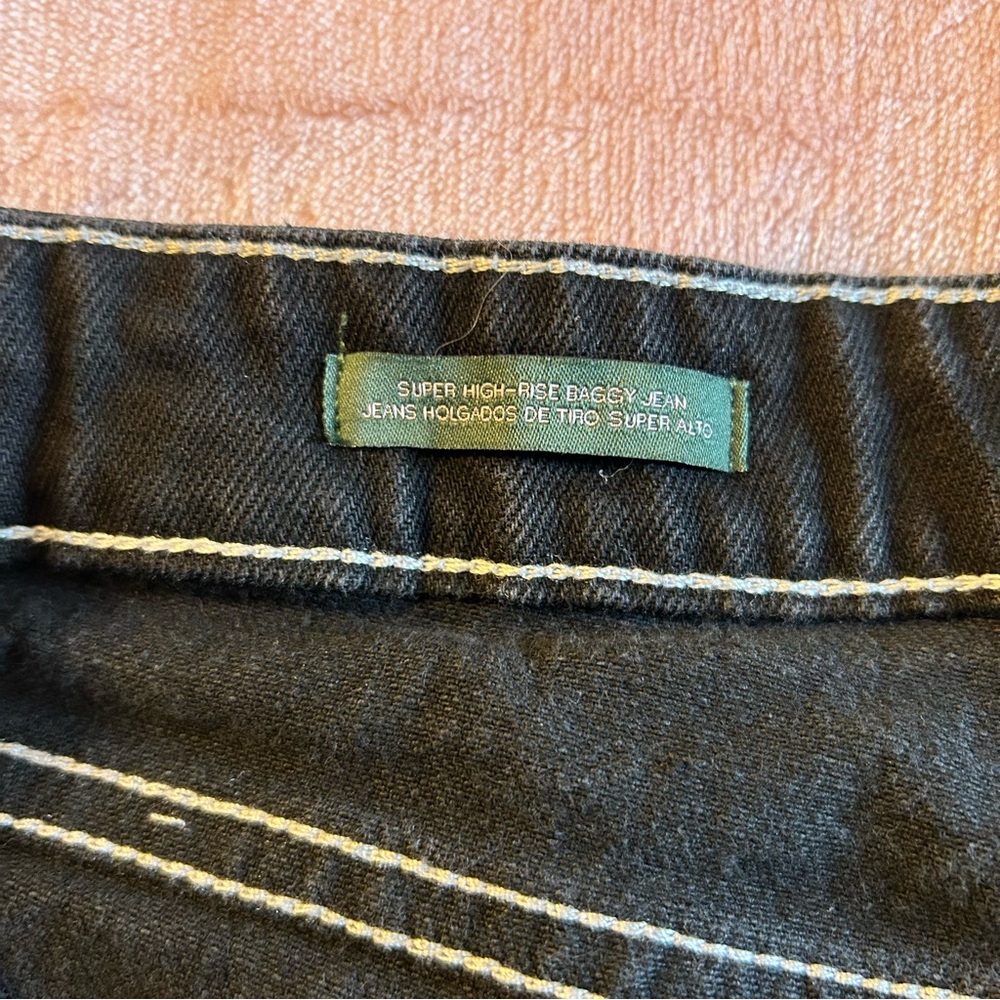 Wild Fable super high rise baggy jean black wide leg cargo jeans size 18 - Picture 6 of 10